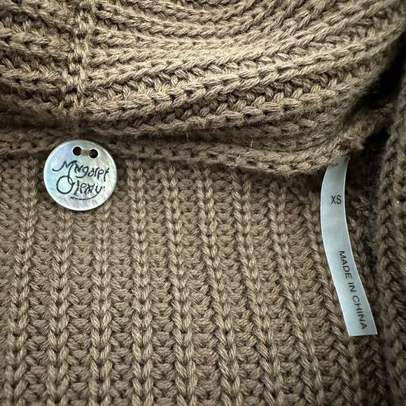 Margaret O'Leary Womens Shawl Collar Cardigan Sweater Size XS Brown Chunky Knit - Picture 6 of 12